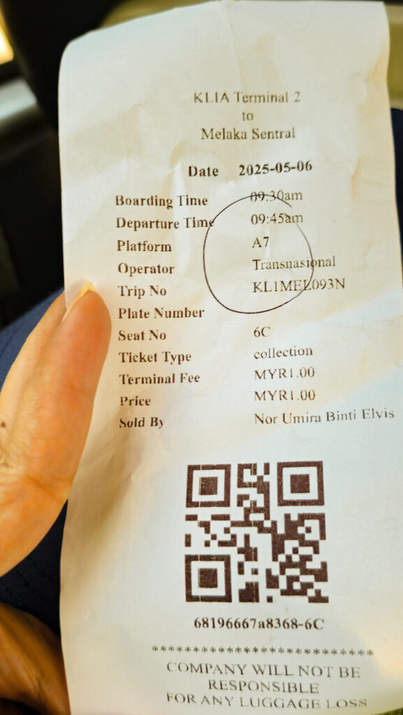 Tiket bus KLIA2 menuju Melaka Sentral easybook